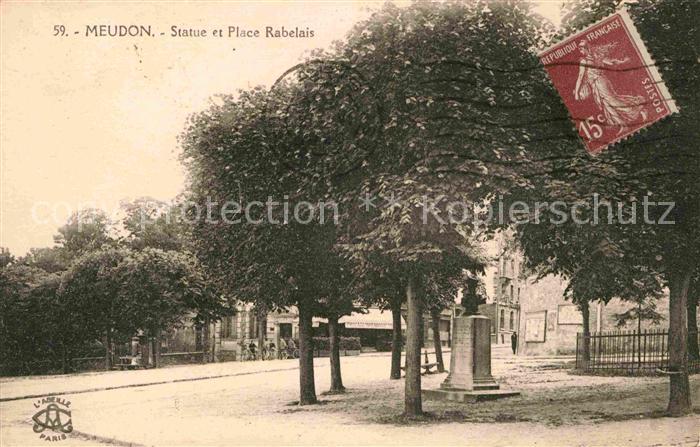 Meudon Statue et Place Rabelais