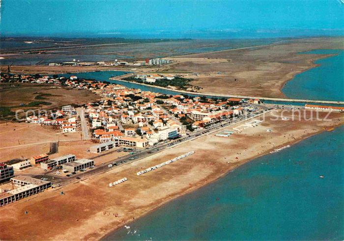 Port-la-Nouvelle Plage Canal Fliegeraufnahme