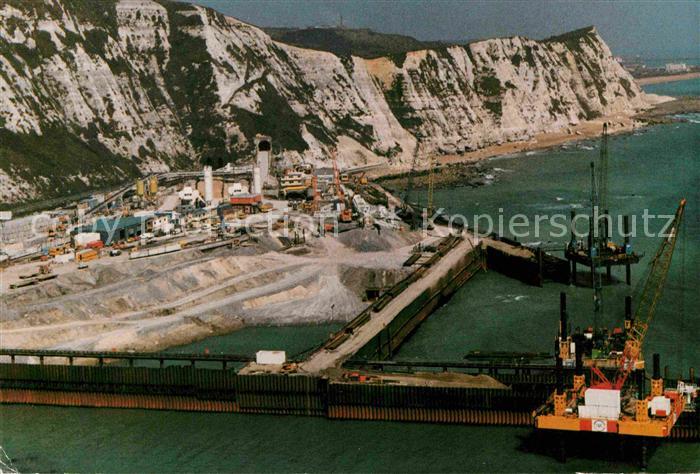 Folkestone Constructin of new sea wall at lower Shakespeare cliff site Eurotunne
