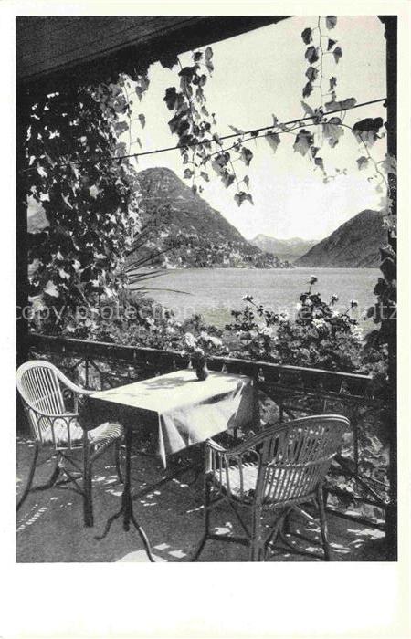 LUGANO Lago di Lugano TI Hotel Gerber Terrasse mit Seeblick