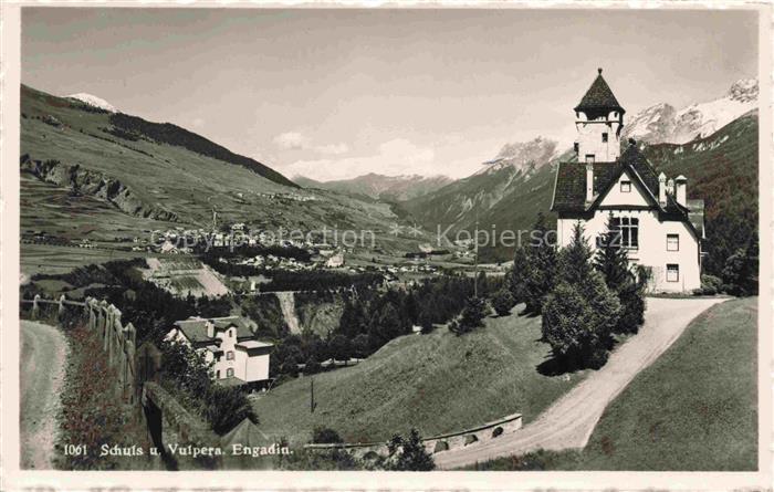 Schuls Scuol GR mit Kirche und Vulpera