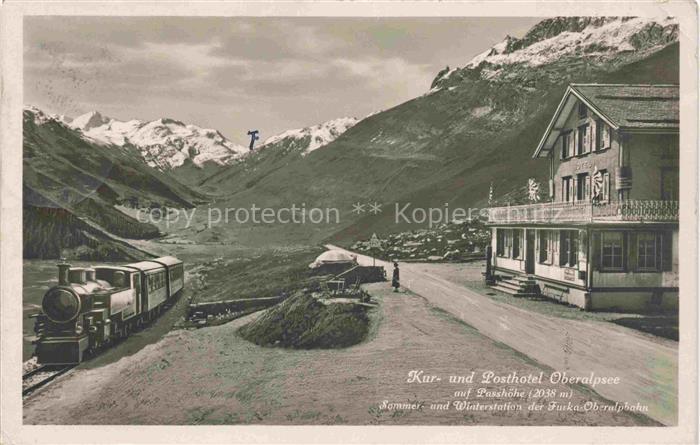 Oberalpsee Andermatt UR Kur und Posthotel mit Furka Oberalpbahn Sommer und Winte