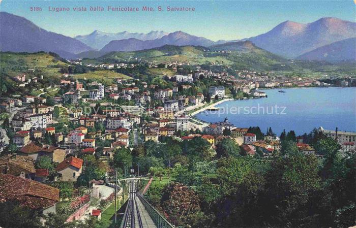 LUGANO Lago di Lugano TI vista dalla Funicolare Monte San Salvatore