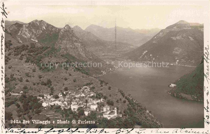Bre Villagio Lugano TI e Sfondo di Porlezza