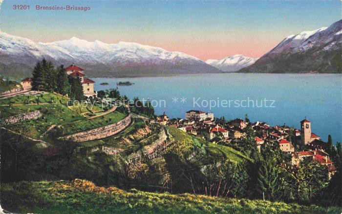 Brenscino Brissago Lago Maggiore TI Ferienheim der Schweizer Eisenbahner Panoram