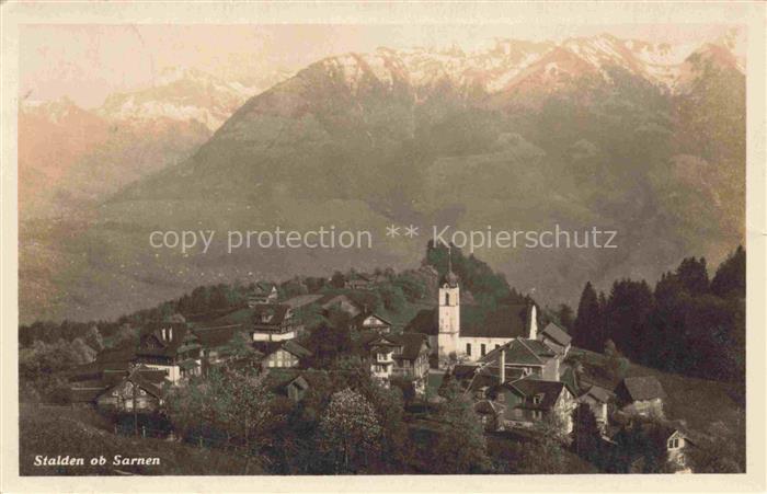 Stalden Sarnersee OW Panorama mit Kirche