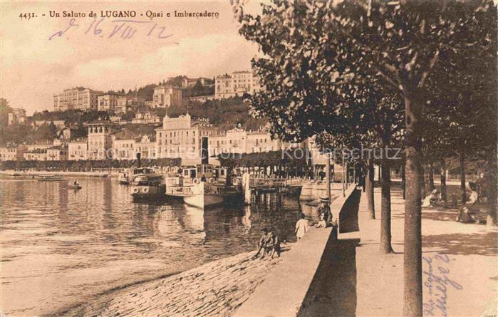 LUGANO Lago di Lugano TI Un Saluto de Lugano Quai e Imbarcadere