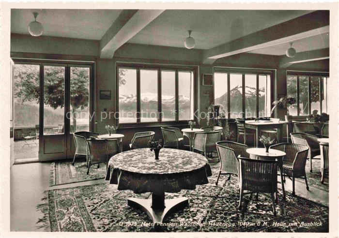 Haltenegg 1040m Thun Heiligenschwendi BE Hotel Pension Waldheim Halle mit Ausbli