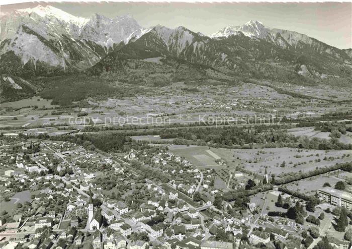 Bad Ragaz Ragatz SG Fliegeraufnahme mit Falknis