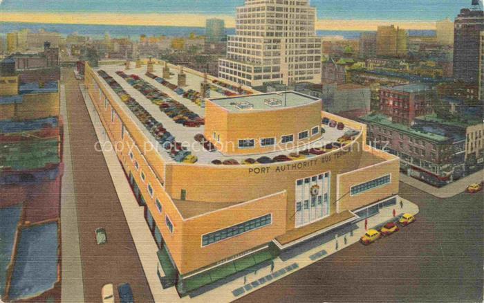 NEW YORK City USA Port Authority Bus Terminal Illustration