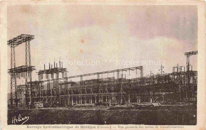 Mareges Barrage de Liginiac 19 Correze Barrage hydroélectrique vue général des p