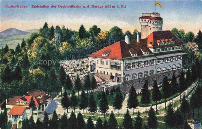 BADEN-BADEN BW Endstation der Drahtseilbahn auf den Merkur Berghotel
