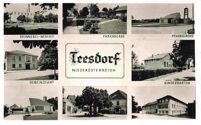 Teesdorf Wiener Sueden Niederoesterreich AT Spinnerei Weberei Parkanlage Pfarrki