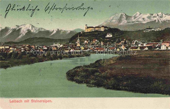 Laibach  Ljubljana Slovenia Panorama Schloss Steineralpen