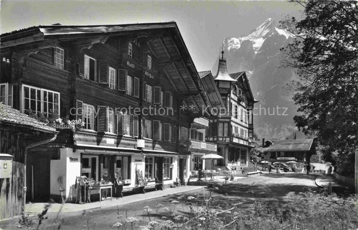 Grindelwald BE Haus Zur alten Post Blick gegen Wetterhorn Berner Alpen