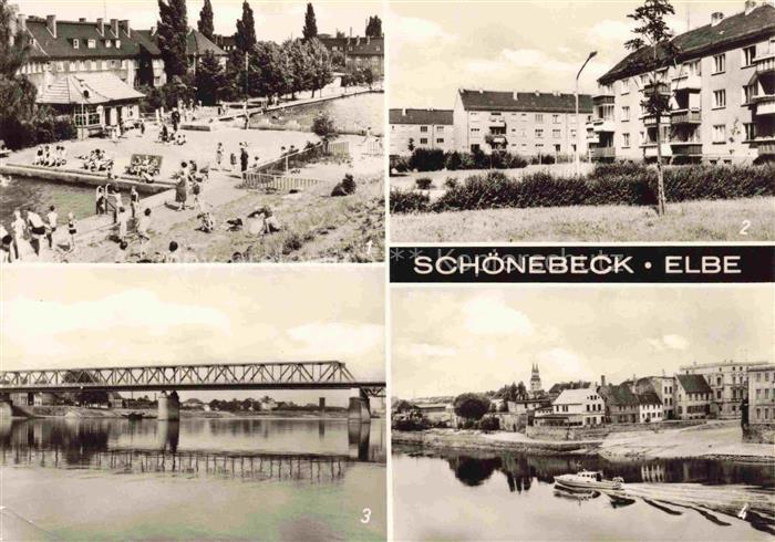 Schoenebeck Elbe Sachsen-Anhalt Freibad Neubausiedlung Molz Muehlenfeld Elbbruec