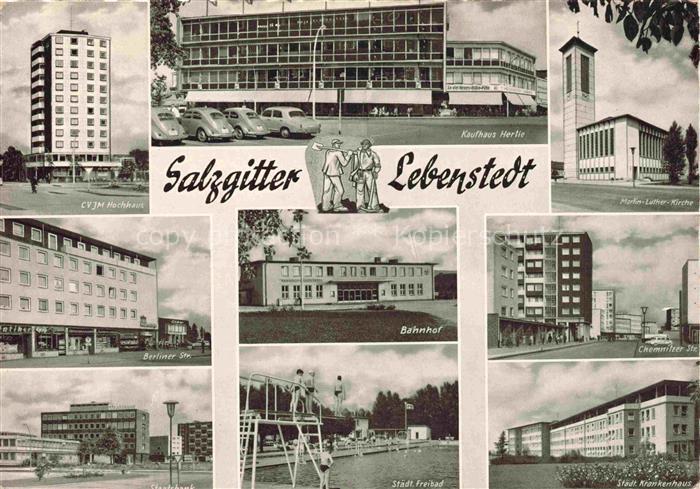 Lebenstedt Salzgitter Niedersachsen CVJM Hochhaus Kaufhaus Hertie Kirche Strasse