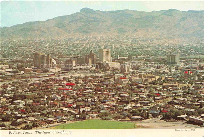 EL PASO Texas USA Panorama Skyline of downtown as seen from scenic Rim Road wit