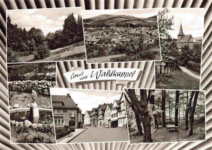 Waldkappel Hessen Panorama Kirche Brunnen Ortszentrum Waldpartie