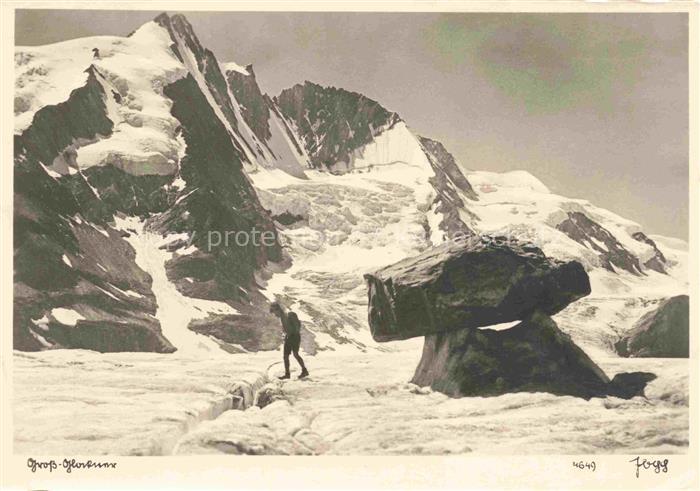 Gross-Glockner Grossglockner 3798m Kaernten AT Bergsteiger Gletscher