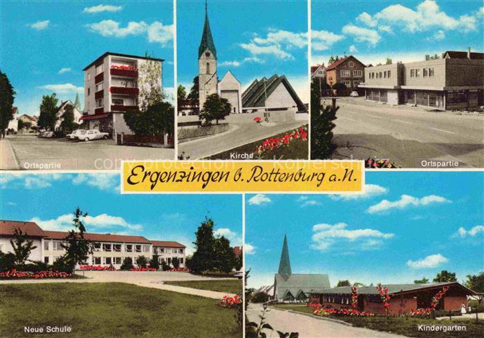 ROTTENBURG Neckar Ortspartie Kirche Schule Kindergarten