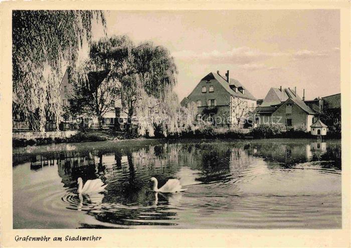 Grafenwoehr Stadtweiher Schwaene
