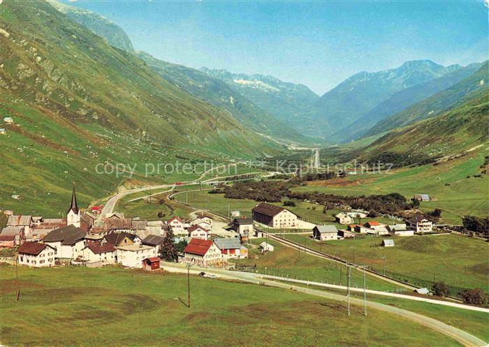 Realp UR Panorama Ort an der Furkastrasse