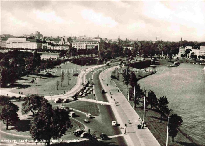HAMBURG CITY Panorama Lombardsbruecken und Binnenalster