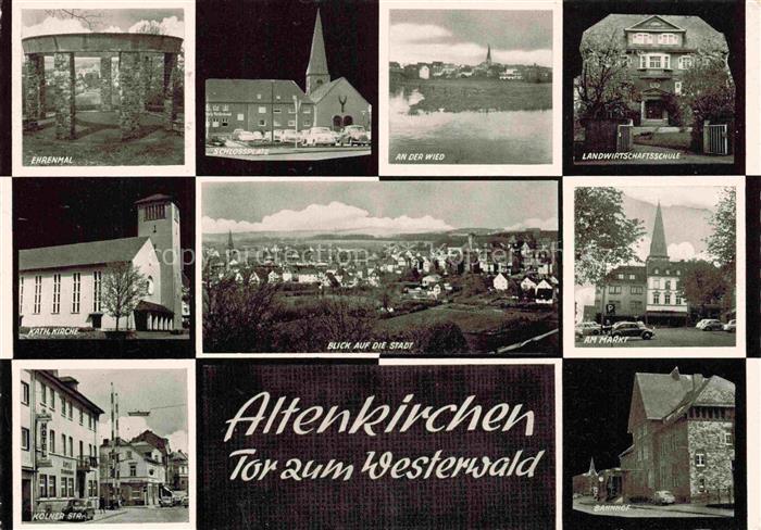 Altenkirchen  Westerwald Rheinland-Pfalz Ehrenmal Schlossplatz Partie an der Wie