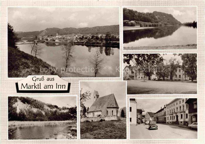 Marktl Inn Altoetting Bayern Partie am Inn Naherholungsgebiet Kirche Motiv Ortsz