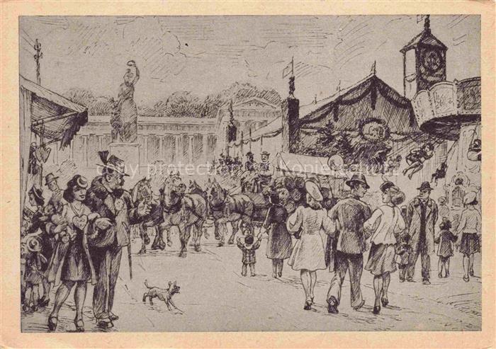 MueNCHEN  Bayern Oktoberfest Kuenstlerkarte