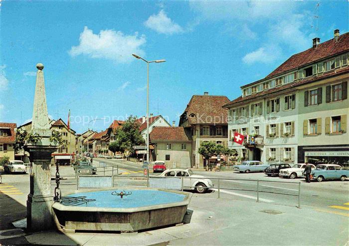 Sissach BL Dorfplatz mit Dorfbrunnen