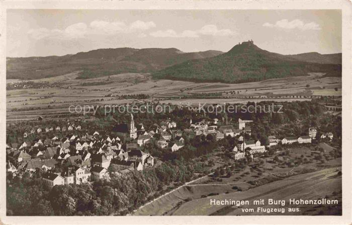 Hechingen Fliegeraufnahme mit Burg Hohenzollern