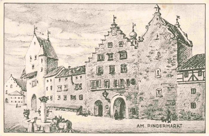 St Gallen SANKT GALLEN SG Am Rindermarkt Zeichnung