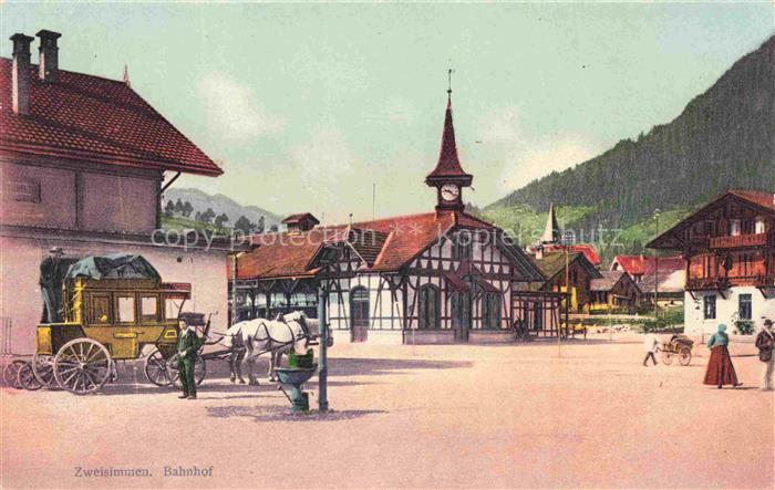 Zweisimmen BE Bahnhof Postkutsche