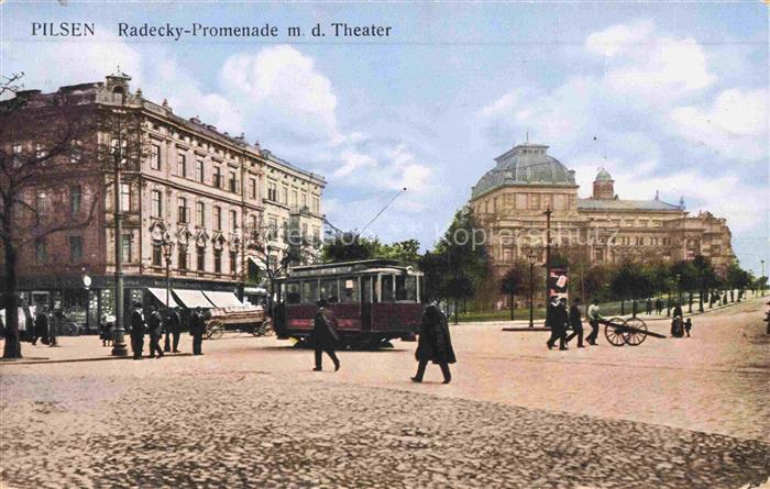 Pilsen PLZEN CZ Radecky Promenade mit Theater