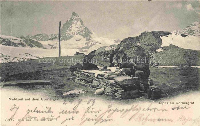 Gornergrat 3135m Zermatt VS Mahlzeit auf dem Gornergrat