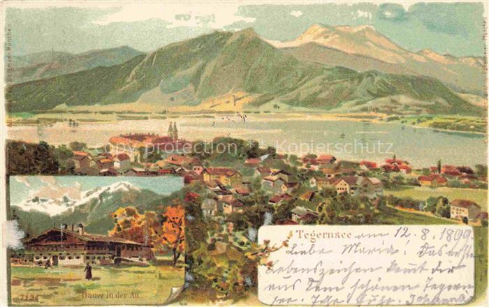 Tegernsee Bayern Panorama Bauer in der Au