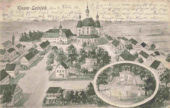 Lechfeld Kloster Landsberg Lech Bayern Teilansichteen