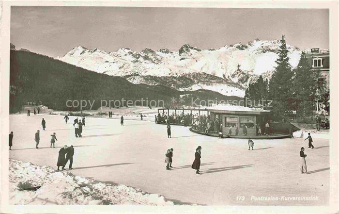 Pontresina Maloja GR Kurvereinsrink Schlittschuhlauf