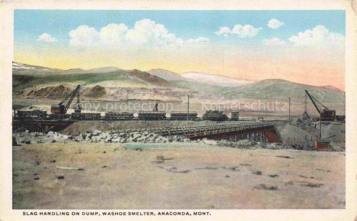 Anaconda Montana USA Slag handling on dump Washoe Smelter