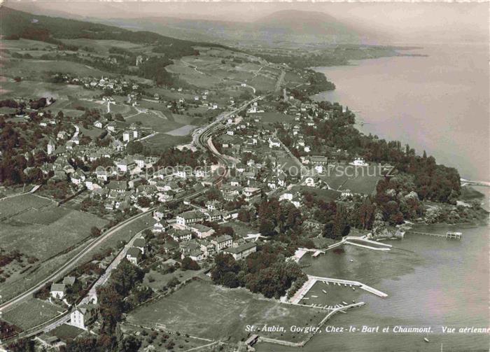 St Aubin Gorgier Boudry NE Chez le Bart et Chaumont Vue aerienne