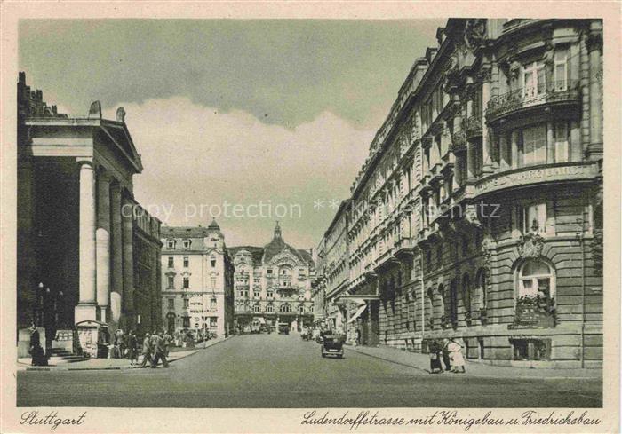 STUTTGART  CITY Ludendorffstrasse mit Koenigsbau und Friedrichsbau