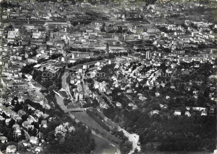 PFORZHEIM BW Suedstadt mit Blick auf die Enz Fliegeraufnahme