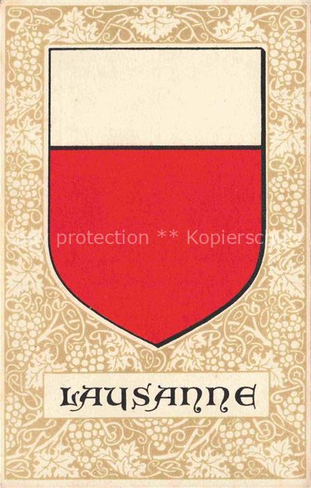 LAUSANNE VD Wappen Litho