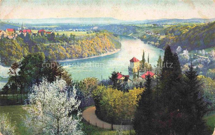 SCHAFFHAUSEN  SH Panorama Rheinfall Rheintal Schloesschen Woerth Photochromie