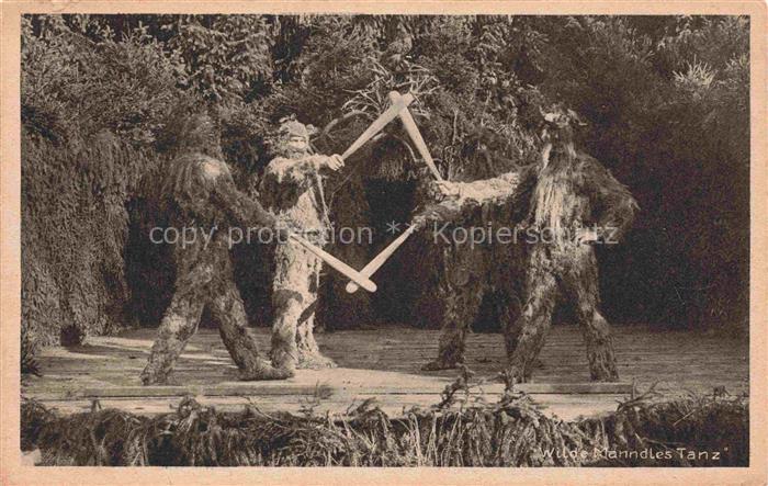 OBERSTDORF Bayern Historischer Wilde-Maenndles-Tanz Volkstrachten-Verein