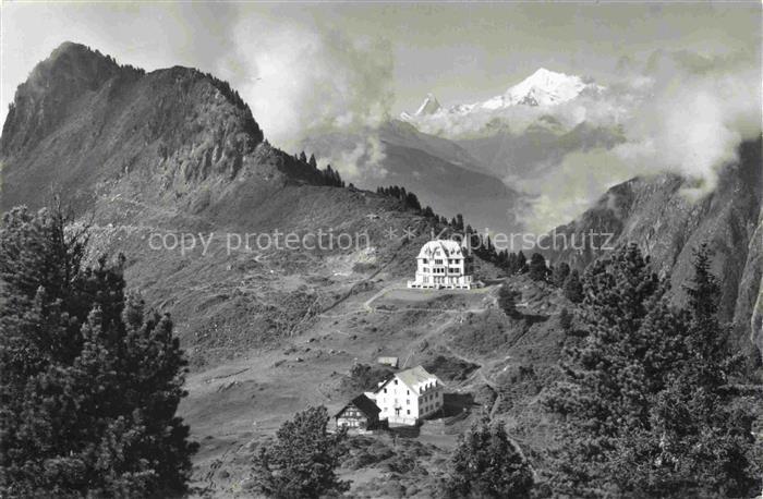 Riederfurka Riederalp Hohfluh VS Berghaus Alpen Blick gegen Riederhorn Matterhor