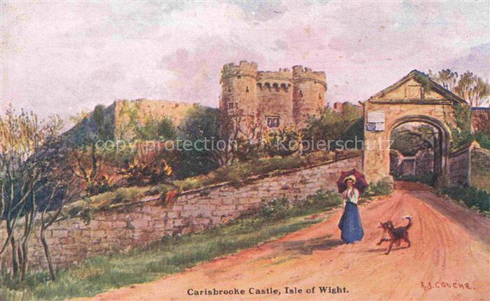 Carisbrooke Isle of Wight IOW UK Caste Painting Kuenstlerkarte
