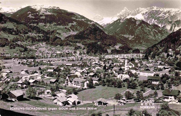 Schruns Tschagguns Montafon Vorarlberg AT Panorama Blick gegen Golm und Zimba
